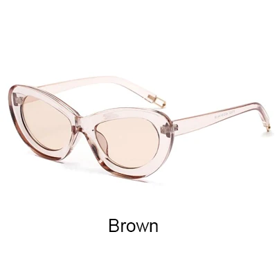 Два Oclock ретро овальные солнцезащитные очки для женщин фирменный дизайн оранжевые солнцезащитные очки UV400 очки Oculo De Sol Feminino Lunette Solei 8813027 - Цвет линз: Коричневый