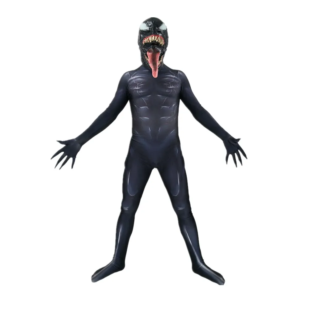 

High Quality Predator Cosplay Costume With 3D Print Predator Basic Suit Halloween Jumpsuits+Latex caps
