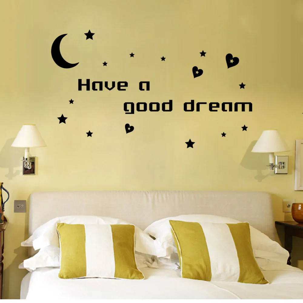 Have a good dream Star Heart & Moon Around creative quote wall decals DIY Removable Wall Sticker Sofa Parlor Bedroom Decoration-in Wall Stickers from ... Have a good dream Star Heart & Moon Around creative quote wall decals DIY Removable Wall Sticker Sofa Parlor Bedroom Decoration-in Wall Stickers from ...