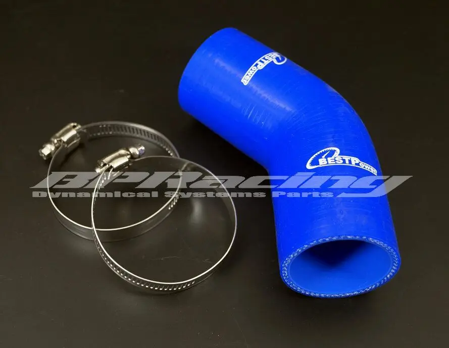 

48mm/51mm/55mm / 45 Deg Degree Silicone Rubber Joiner Bend/1.89" inch/2" inch/2.17" inch Elbow Hose + Clamp