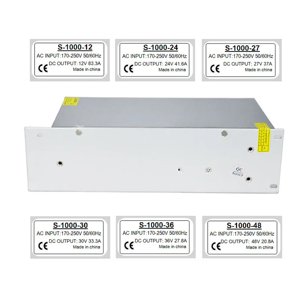 US $54.49 Switching Power Supply Dc 12V 18V 24V 27V 30V 36V 48V 1000W 20A 30A 33A 40A 1000W Lighting Transformers Led Power Supply