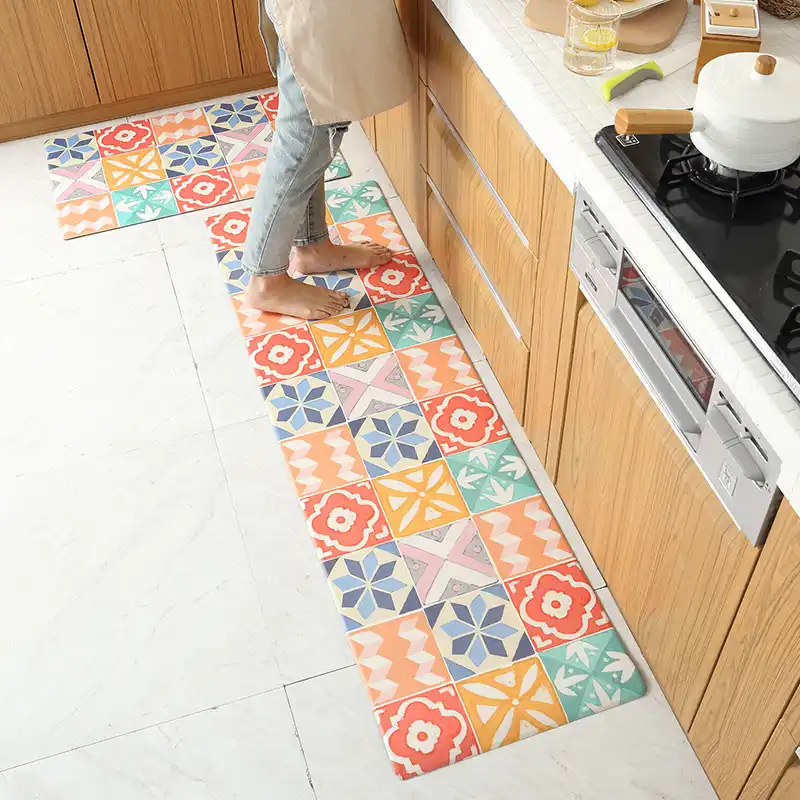 Oilproof And Waterproof Kitchen Mat Pu Leather Slow Rebound Anti Kitchen Mat Pu Leather Slow Rebound