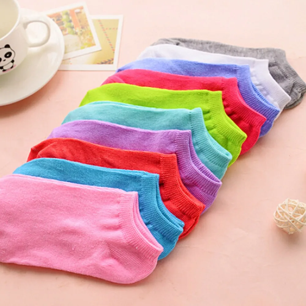 Потрясающие 5 пар носков для женщин и девочек милые однотонные яркие цветные забавные короткие носки из микрофибры стильные удобные носки Meias Soxs