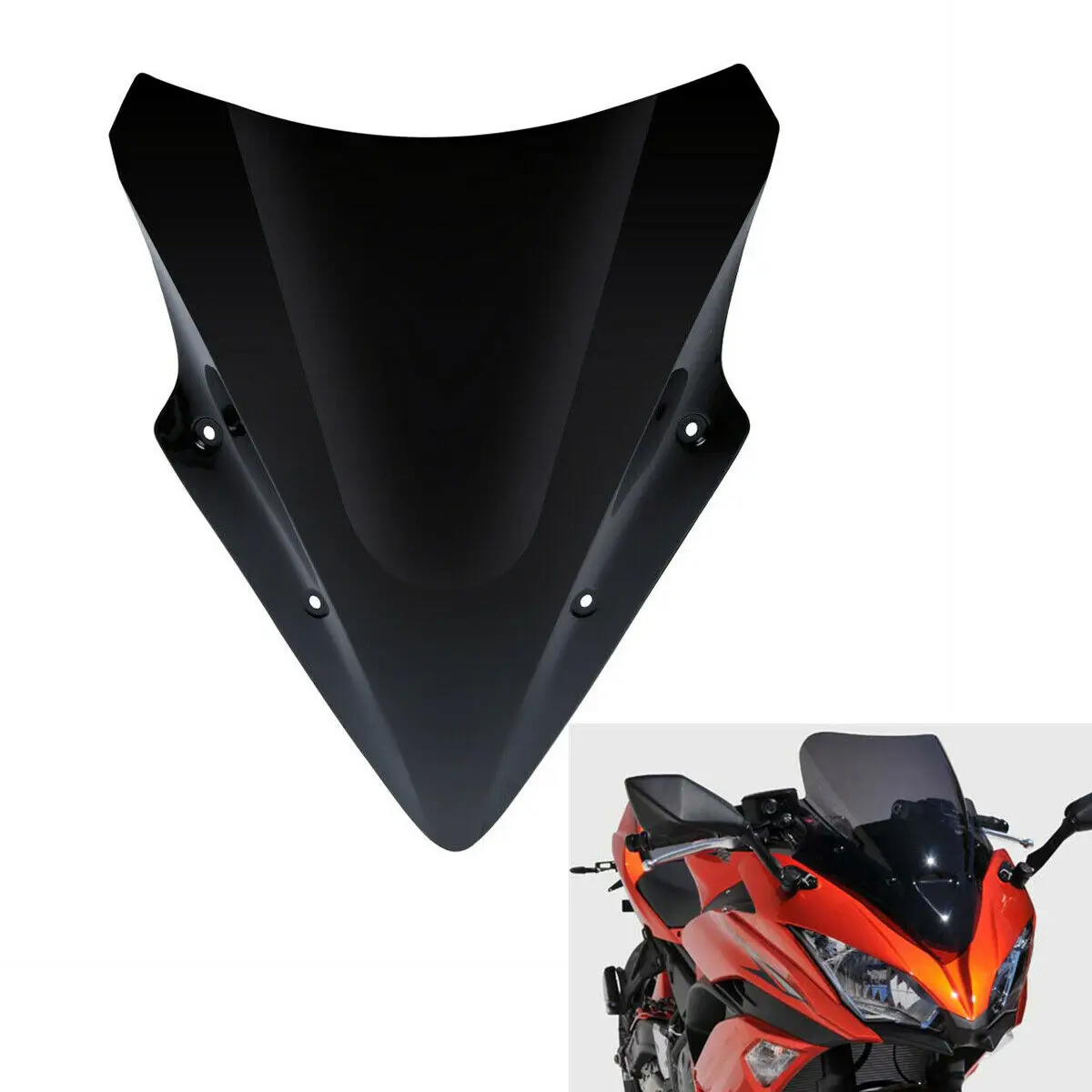 Мотоцикл черный/прозрачный двойной пузырь ветровое стекло для Kawasaki Ninja 650 EX650 ER6F 17-19