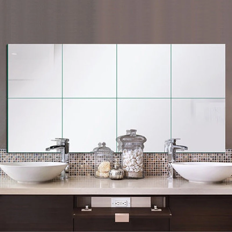 

9Pcs/set 14.8x14.8cm 3D Square Mirror Tile Wall Stickers Decal Home Room Decoration DIY For Living Room Porch