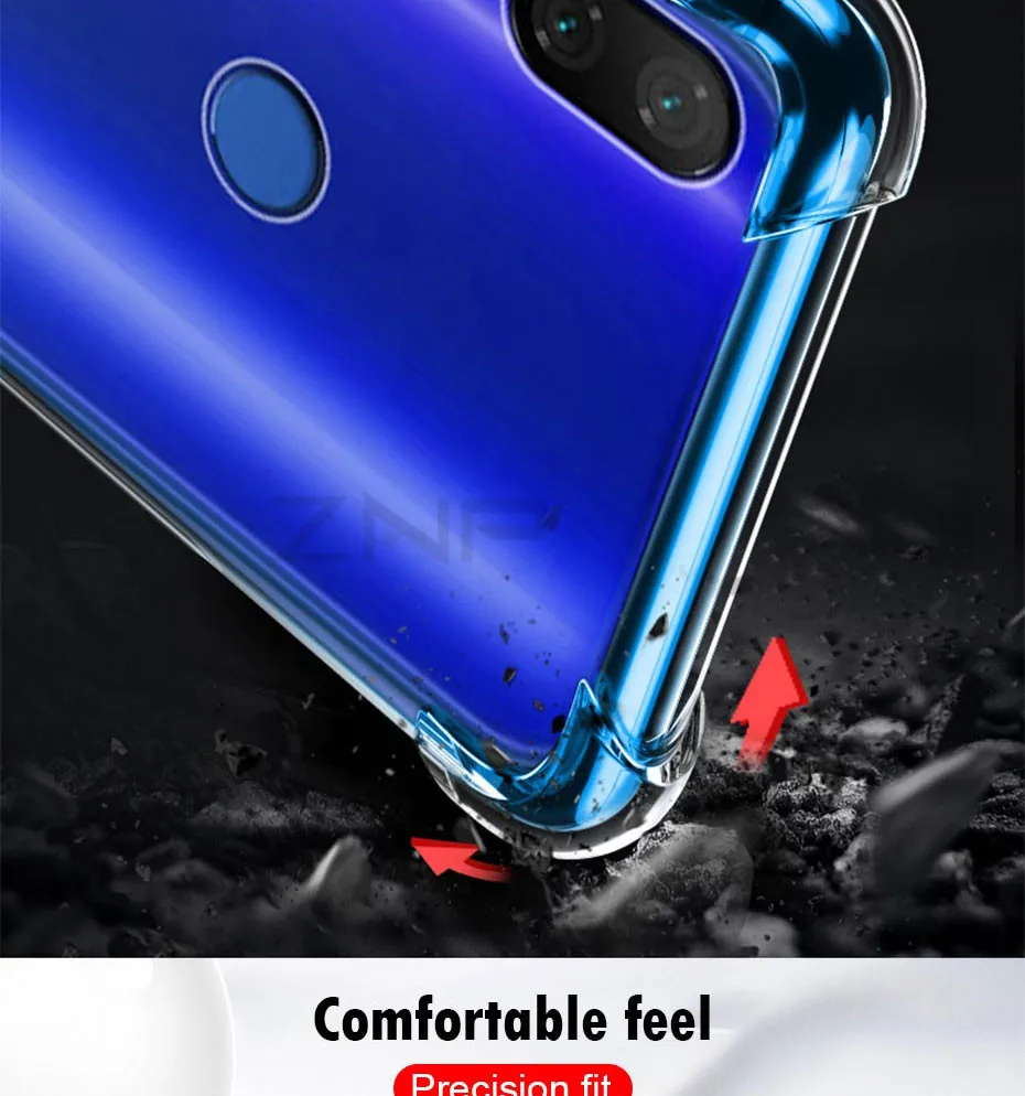 ZNP Силиконовый противоударный полный Чехол для Xiaomi Redmi Note 7 Redmi K20 Pro прозрачный мягкий чехол для телефона для Redmi 7 7A чехол