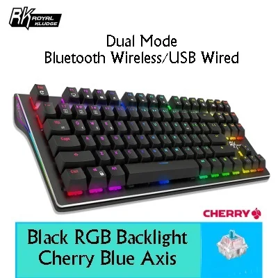 Royal Kludge RK G87 двойной режим Bluetooth беспроводной/USB Проводная RGB подсветка перезаряжаемая Механическая игровая клавиатура RK/Cherry Axis - Цвет: Синий