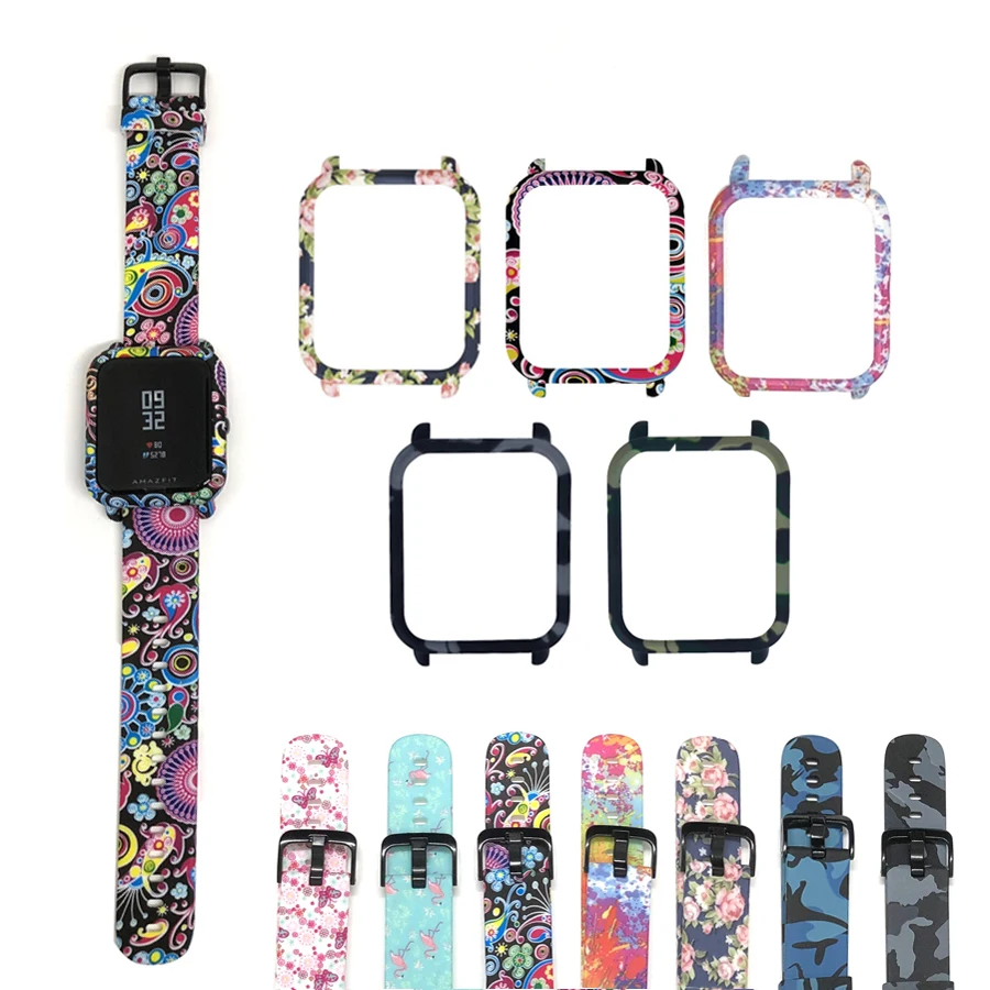 2 в 1 для Amazfit Bip ремешок часов + защитный чехол из поликарбоната защитная рамка Huami