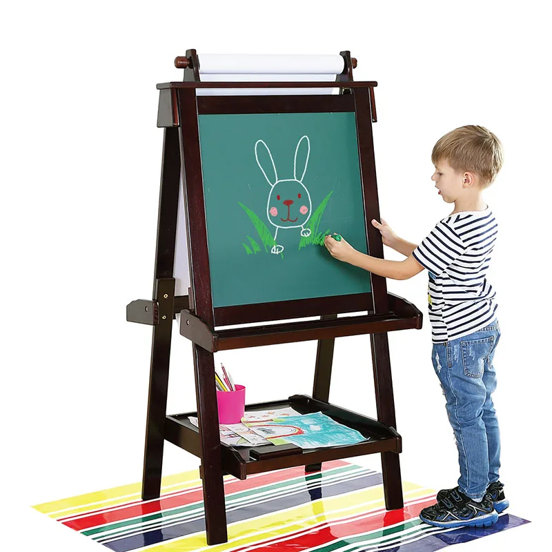 

Solid wood children's drawing board home teaching board chileren graffiti board double-sided magnetic blackboard
