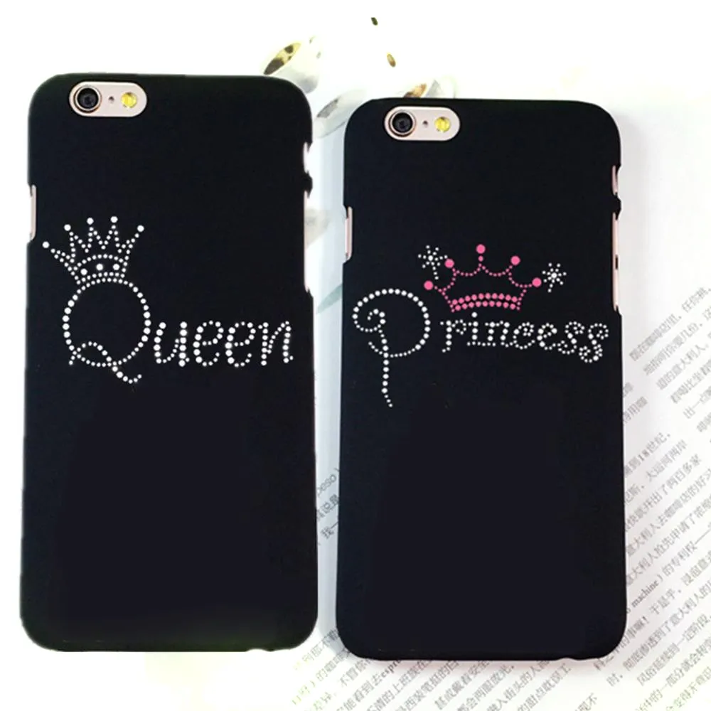 Fashion Brand Pink King Queen princess Hard Plastic Back