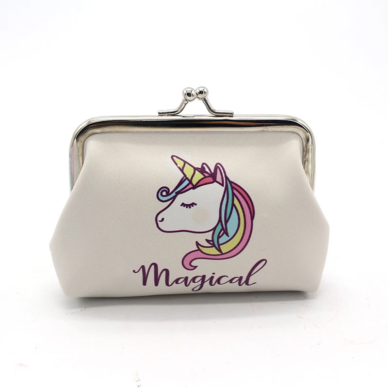 

Cartoon Unicorn Coin Purse Mini Printing Earphone Storage Bag Buckle Key Jewelry Organizer Creative Storage Pouch