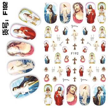 

3 sheets Christian style ADhesive Nails Art decorations Stickers decals nail accessories beauty manicure tool F191-193