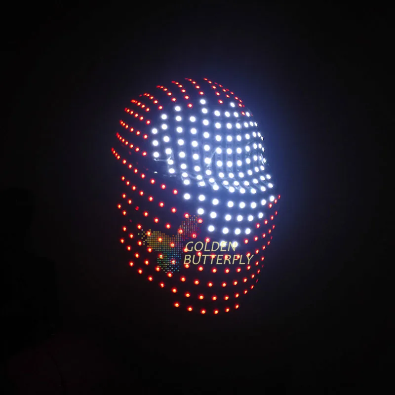 

2017LED helmet Sense future helmet Monochrome/Full color Racing helmets RGB Point source Glowing Party DJ Robot luminous helmet