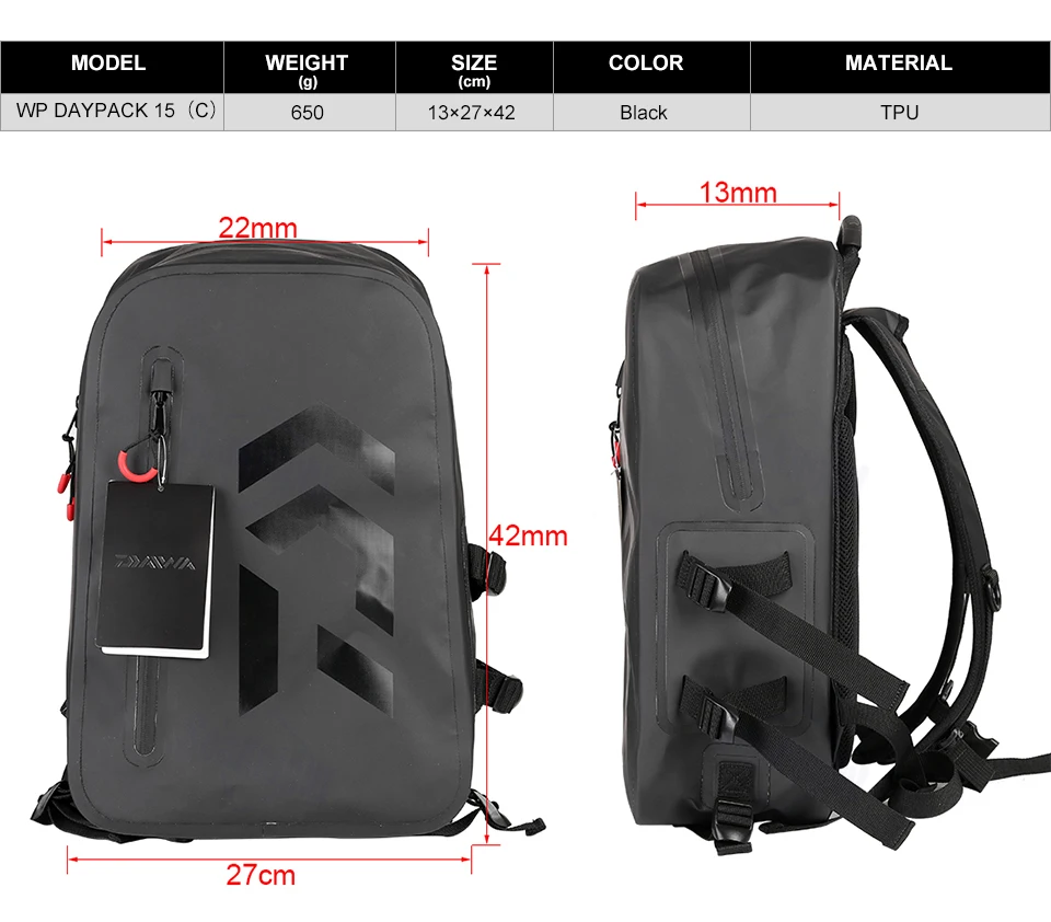 DAIWA WP DAYPACK 15(C) приманка Рыболовная Сумка водонепроницаемая сумка из термополиуретана многоцелевой открытый спортивный рюкзак дышащая задняя Сумка