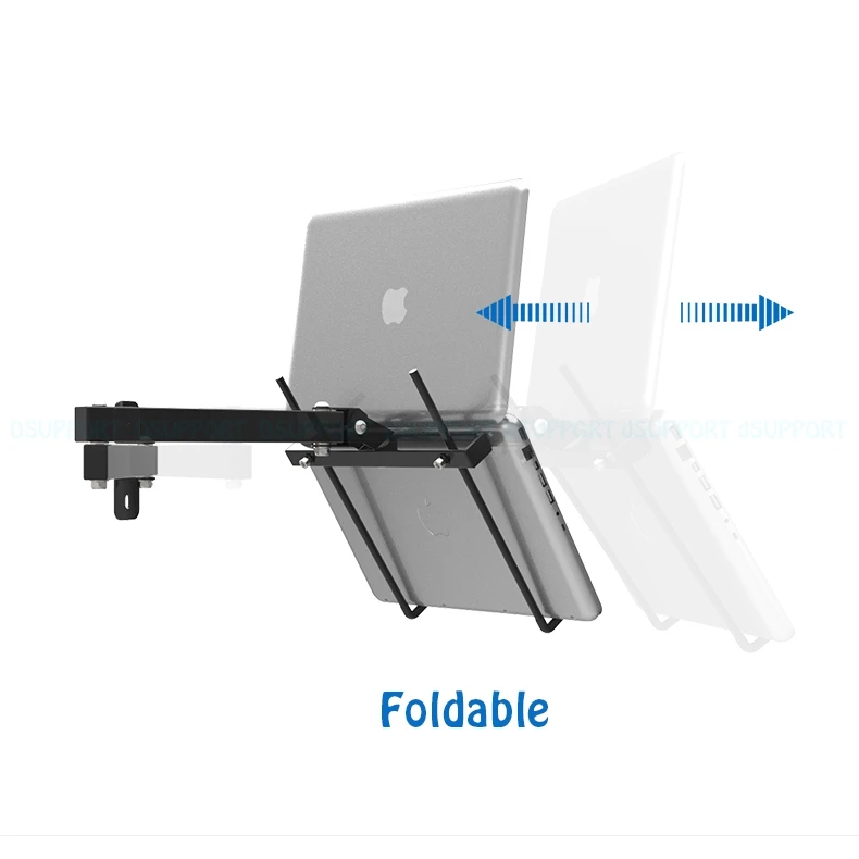 Suporte de Montagem na Parede de Três Dobrável Polegada Laptop Braços Movimento Completo Cooler Notebook Retrátil Cabide 17-27 - Imagem 3