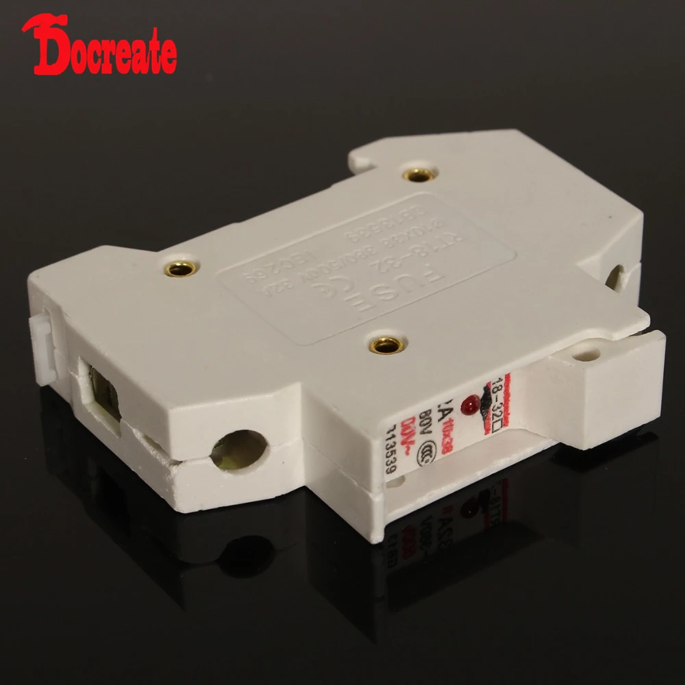 RT18 32X AC 380V 32A 1 Pole 10x38mm DIN Rail Mount Fuses Holder Base