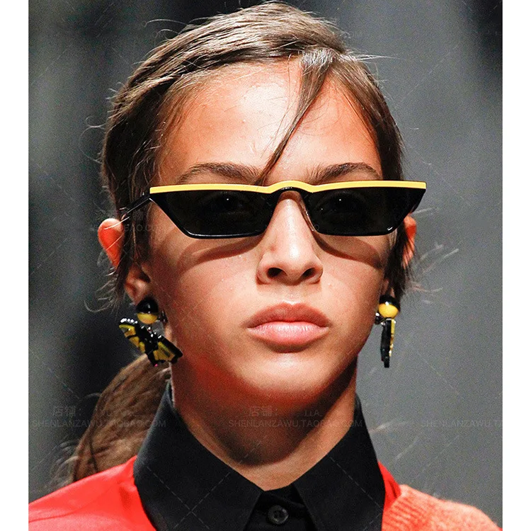 2018 new flat-top sunglasses frame classic hue vintage glasses Cat Eye narrow unisex UV400 | Аксессуары для одежды