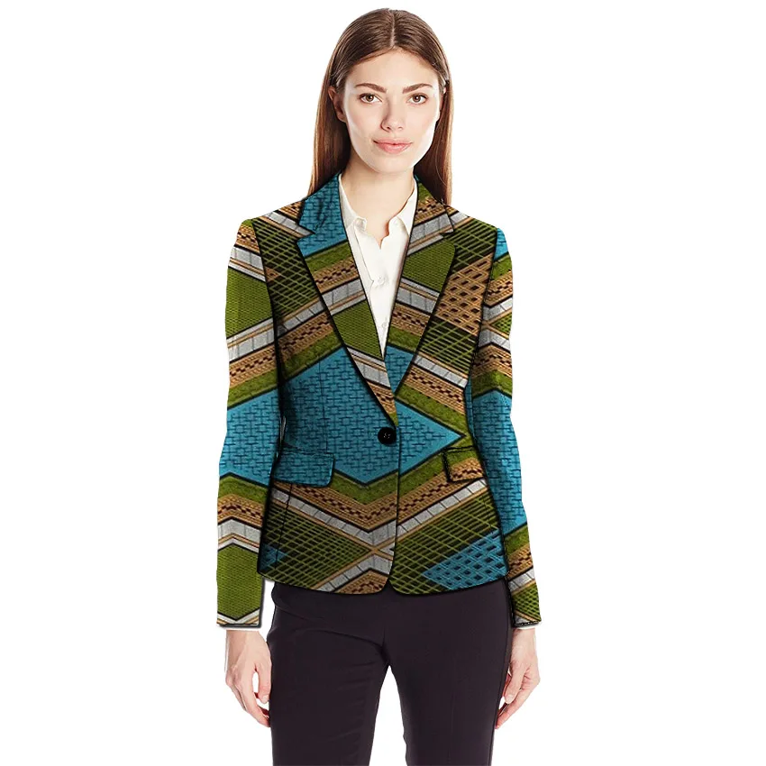 African print fashion women's blazers Ankara suit jackets custom made wedding wear female blazer three quarter sleeve design