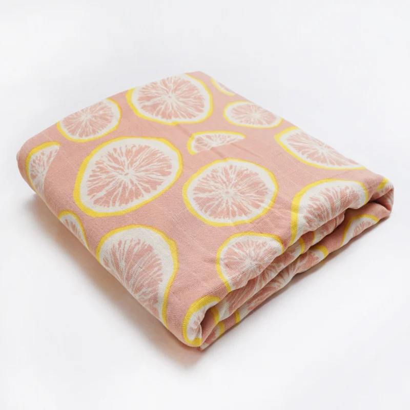 Детские Одеяло s новорожденных одеяло для новорожденных мягкая обертывание муслиновой пеленкой маленьких Ванна Полотенца милые аксессуары для малышей для фотосессии - Цвет: Lemon