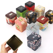 1 шт. винтажные чайные коробки пасторальные конфеты жестяные мини железные коробки для хранения герметичные кофейные банки для порошка чайные листья контейнер металлический органайзер