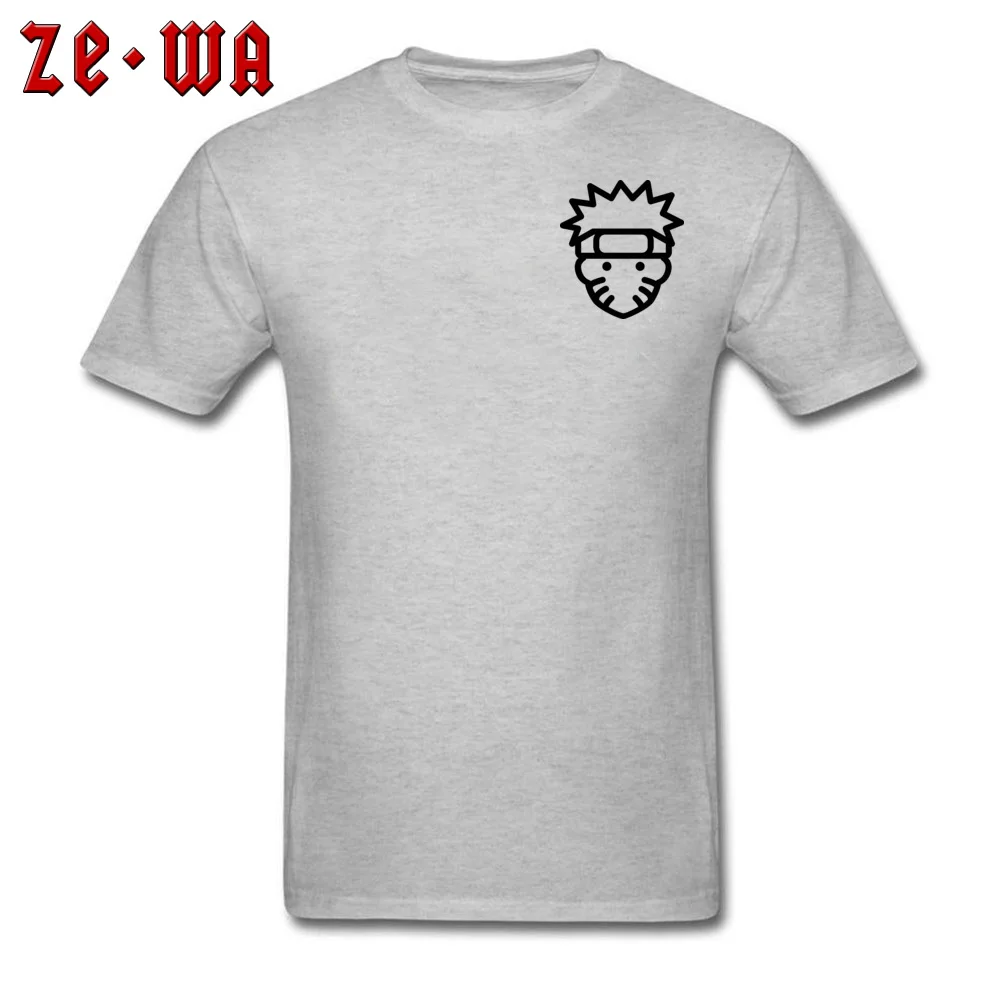 Custom T Shirts High Quality Crewneck Simple Naruto Pure Cotton Men T Shirt Geek Short Sleeve Tops Tees Wholesale Simple Naruto Chest grey