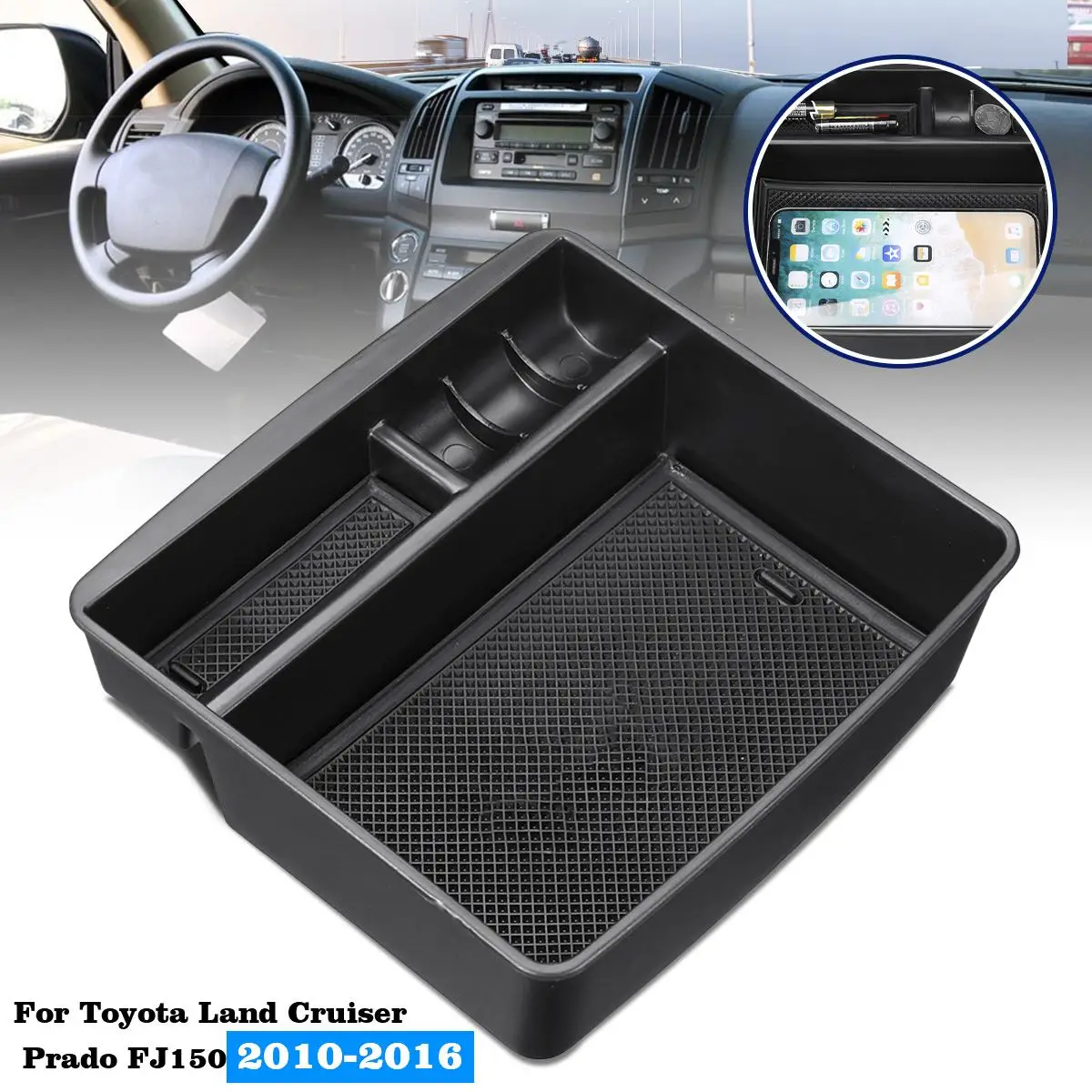 

Car Centre Armrests Arm Rest Storage Box Case Glove Boxes Cell Phone For Toyota Land Cruiser Prado FJ150 2010-2016