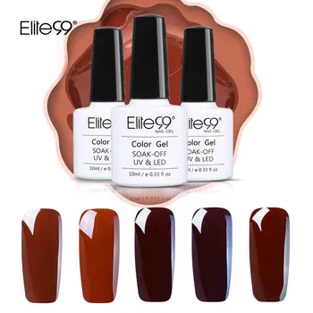 

Elite99 12 Pieces Elegant Coffee Brown Color Gel Varnish 10ml Soak Off UV Finger Color Gel Nail Art Manicure Nail Polishes
