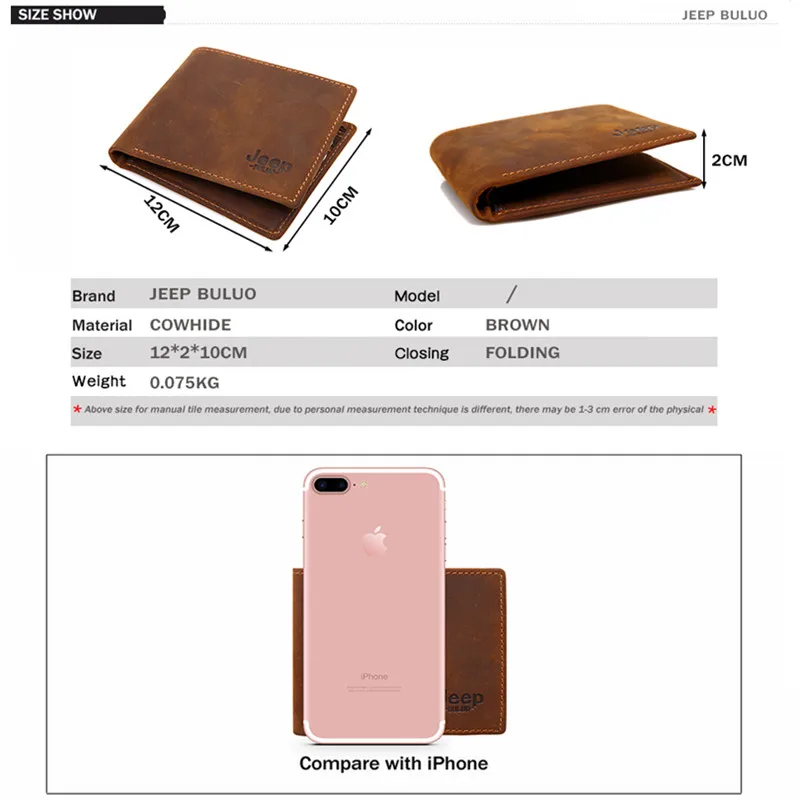 Buy JEEP BULUO Luxury Brand Men Wallets Business Cow Genuine Leather Men s Card Wallet Purse Top Quality Short Carteira Masculina