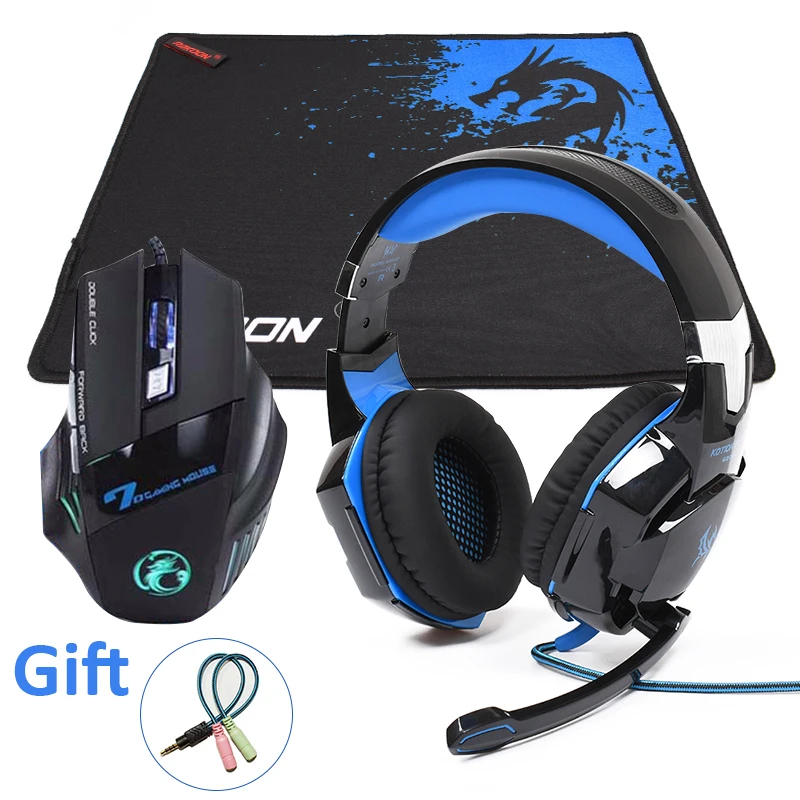 X7 Wired Gaming Mouse Set 3200DPI 7 Buttons Ergonomic Design+G2000 Hifi