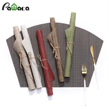 

6Pcs Placemat simple pvc dining table mat disc pads bowl pad coasters waterproof table cloth pad Kitchen gadgets