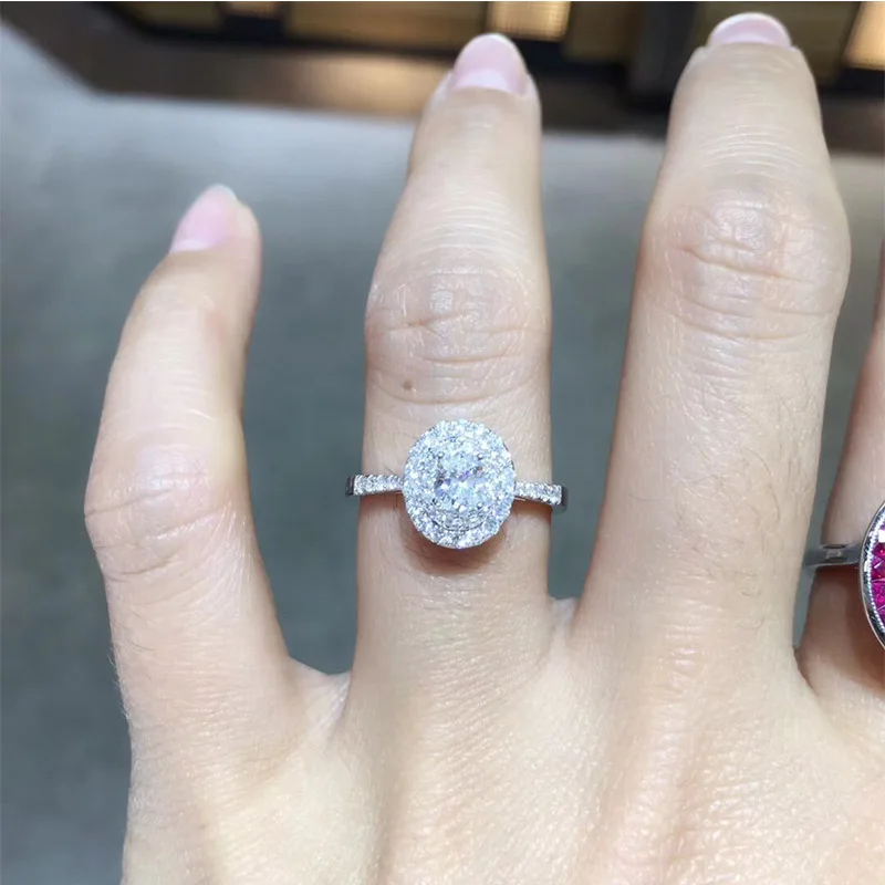 ANI 18 K Белое Золото(AU750) обручальное кольцо 0,603 CT GIA сертифицированное F/SI1 грушевидное ограненное натуральным бриллиантом Женское Обручальное кольцо с камнем