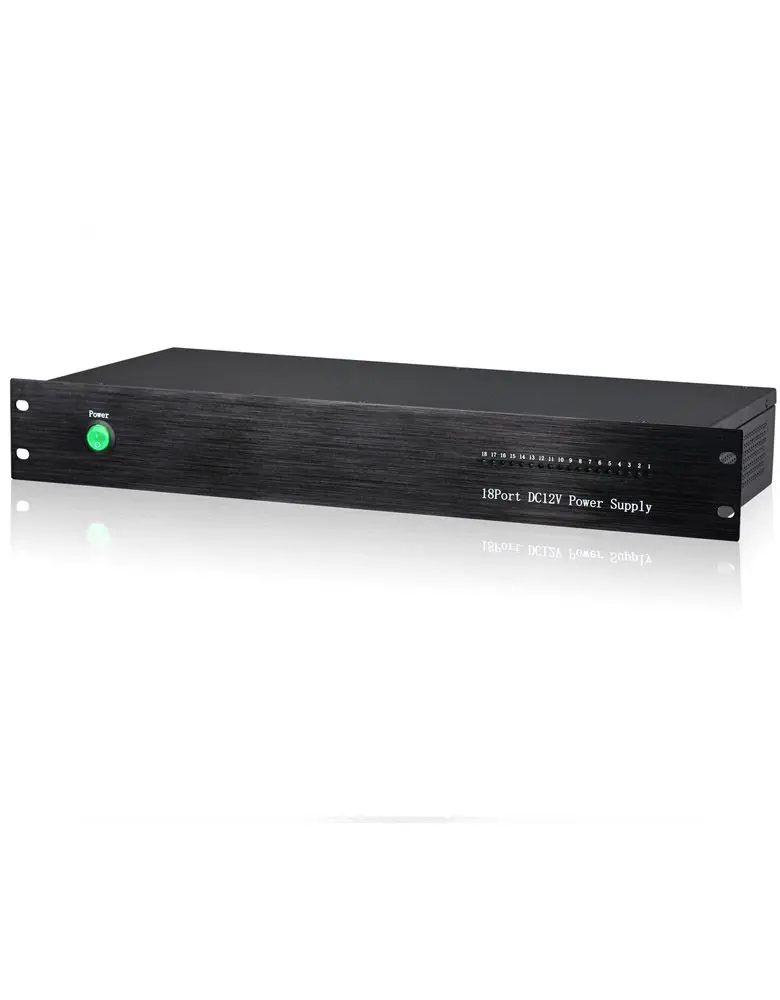 Rack Mount Power Supply 12V DC 20A 18 Channels 1.5U For Security Camera System