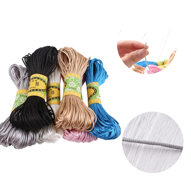 Nylon Rope 20mm Satin Cords DIY String Accessary Baby Silicone Teething Baby Teether Necklace Rattail Cord DIY Pacifier chain