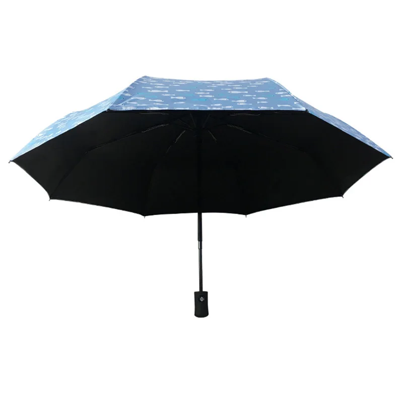 8K Ветрозащитный складной автоматический зонт от дождя для женщин, роскошный большой Ветрозащитный зонтик от дождя для мужчин с черным покрытием - Цвет: Blue