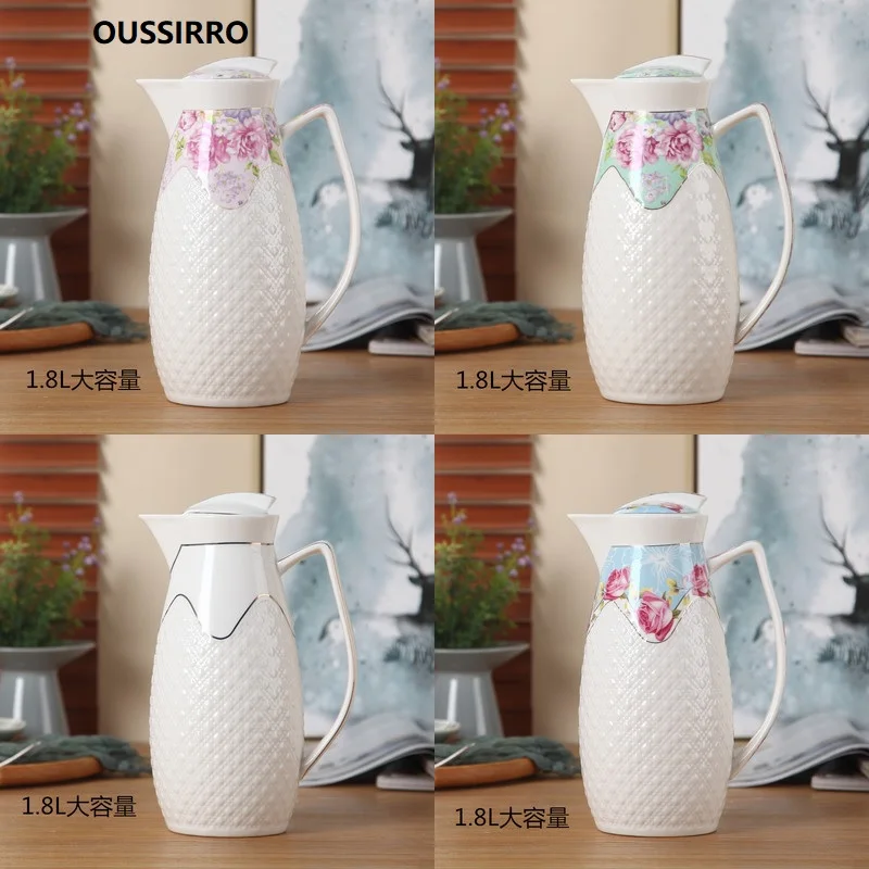 OUSSIRRO 1800 мл керамические кувшины бутылки для воды холодный чайник Без взрыва кувшин большой емкости бытовой керамический термос