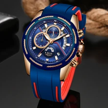 LIGE Men Sports Watch Chronograph Silicone Strap Quartz Army Military Watches Clock Men Top Brand Luxury Male Relogio Masculino men s army military watch man quartz clock relogio masculino luxury brand men analog digital leather sports watches