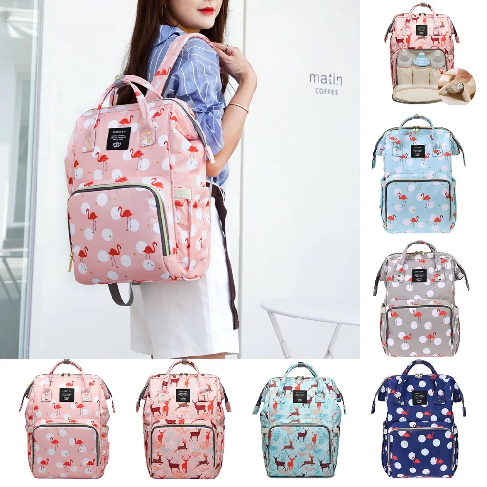 

Lequeen Mummy Maternity Diaper Multi-function Bag Large Nursing Bag Travel Backpack Design Stroller Bag Baby Care Nappy Backpack