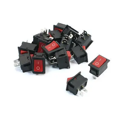 

High quality  15 Pcs 6A 250VAC 10A 125VAC 2 Terminal SPST ON/OFF Rocker Switches