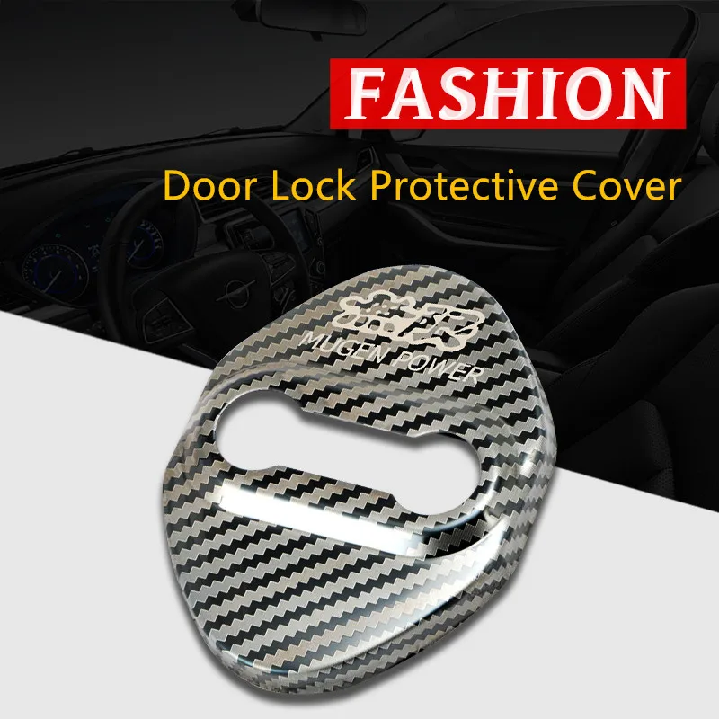 

Carbon Fiber Door Lock Decoration Protection Cover case for Mugen Power Honda Civic Accord CRV Hrv Jazz Accessories Car Styling