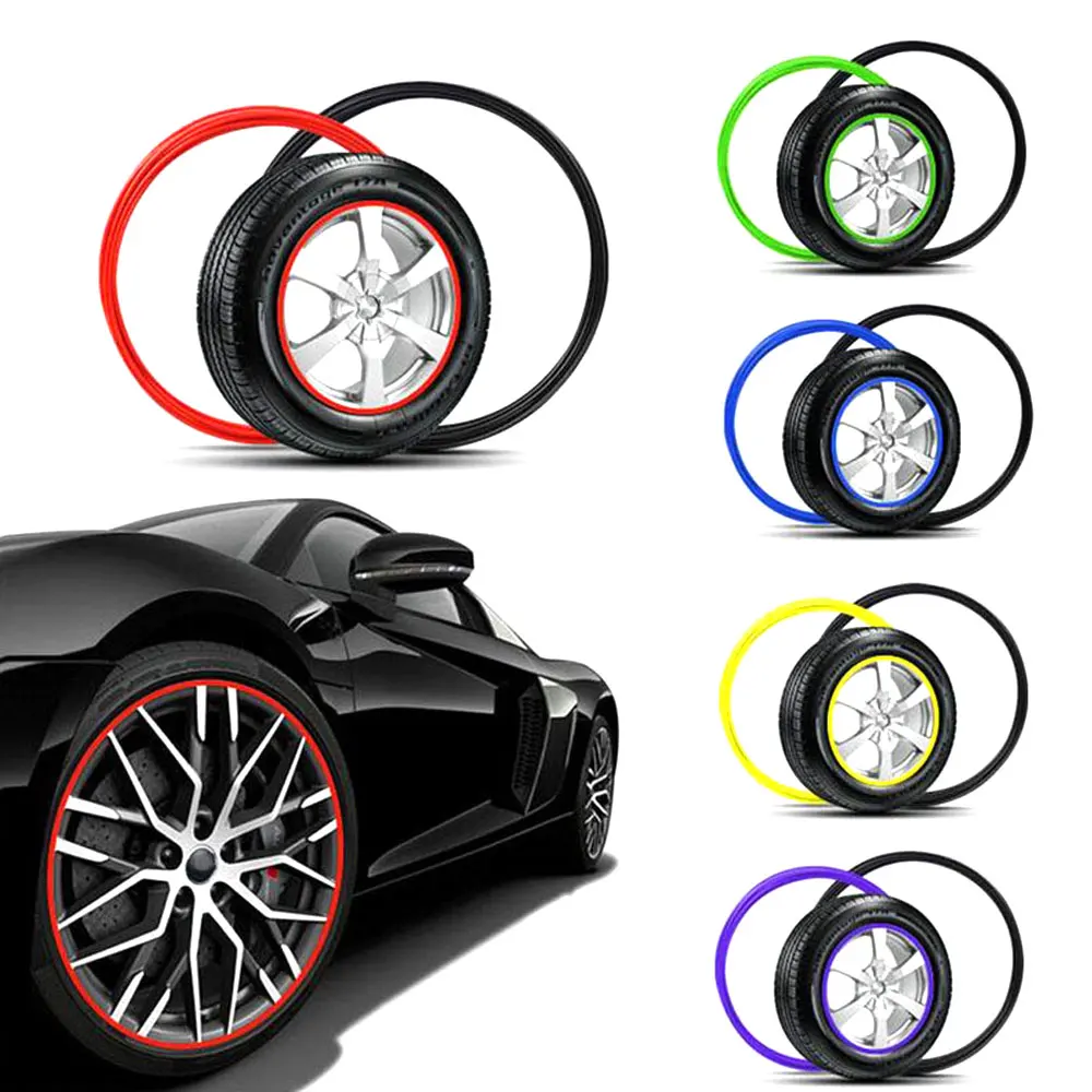

1Pcs Silicone Car Wheel Hub Edge Protector Sticker Tire Guard Line Strip Multi Colors