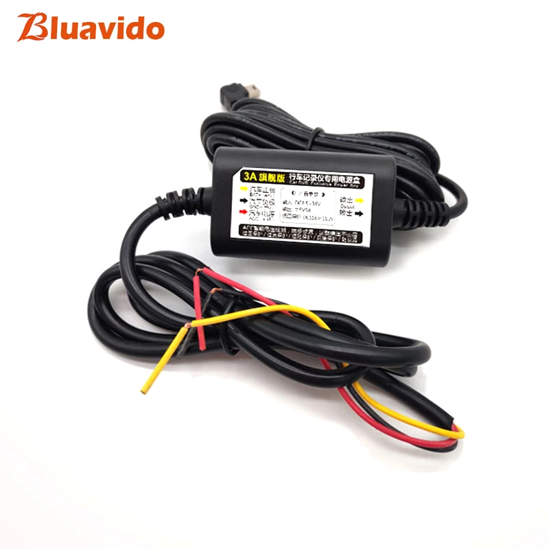 

Bluavido 5V 3A USB 2.0 OBD Buck Line 24 Hours Parking Monitoring Continuous Power Supply For Car DVR Camera 3.2m Cable Length