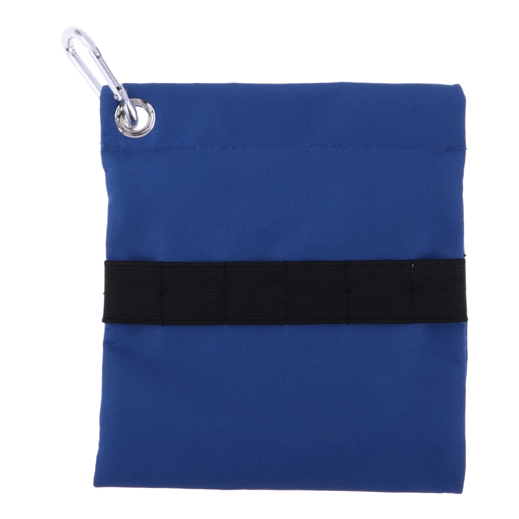 Durable Golf Ball Holder Pocket, Mini Golf Tee Bag Pocket 6 Tee Holder Pouch Container With Carabiner - Blue
