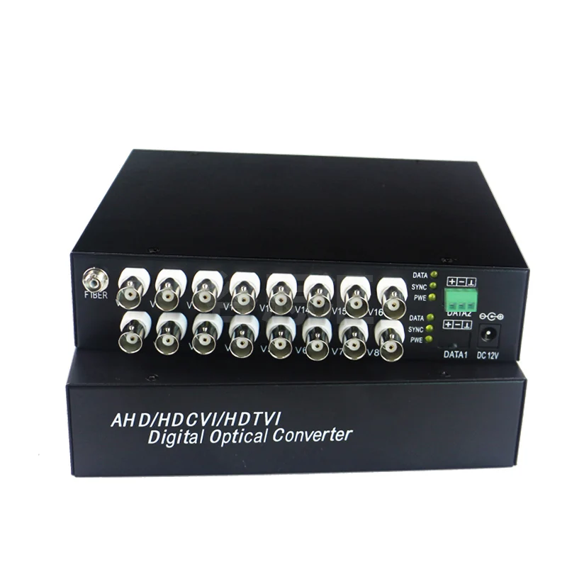 1 пара 16 каналов 720P 960P AHD CVI TVI волоконно оптический видеопреобразователь 16V1D