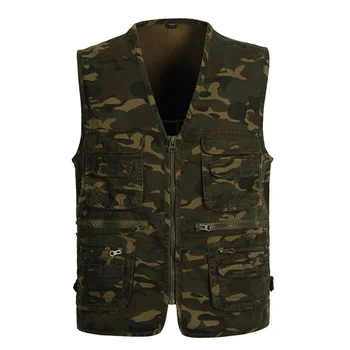 

Multi Pocket Camouflage Vest Men Casual Travel Waistcoat Cotton Fishing Sleeveless Jacket Camo Vest Male Photograph Vest,GA142