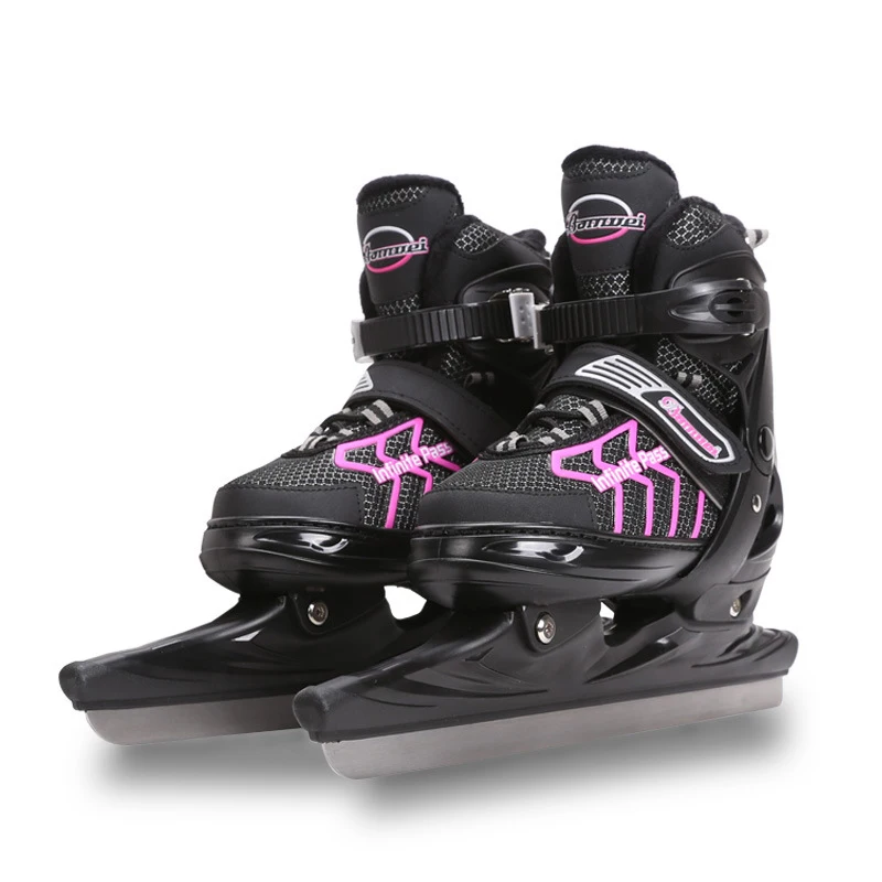 NEW 1 Pair Adult Women Children Ice Skates Adjustable Ice Blade Thermal