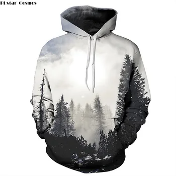 

PLstar Cosmos 2018 New Men/Women Casual Hoodies Sweatshirt 3d Print Trees Forest Printing Sportswear Long Sleeve Pullover Tops