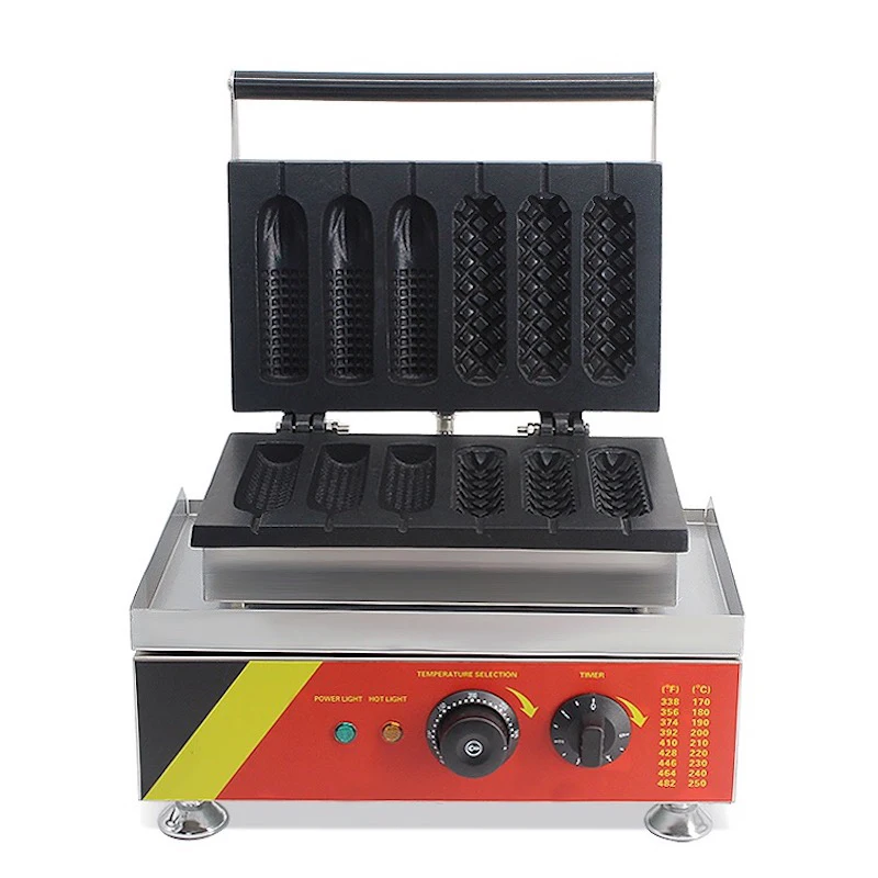 Коммерческий Электрический машина для приготовления хот-догов 110 v 220 v вафельный Чайник собака 6 шт Хрустящие хот-дог Вафельница Популярные печь для Вафельных трубочек