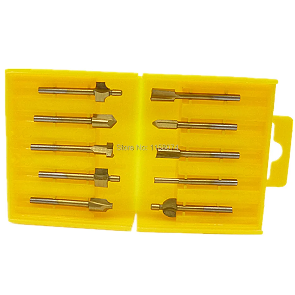 HSS Router Bits Wood Cutter Milling Fits Dremel Rotary Tool Set 10pcs