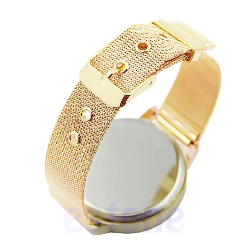 

Acier Inoxydable Femmes Maille Quartz Montre Bracelet Cadran Rond Quartz Mode