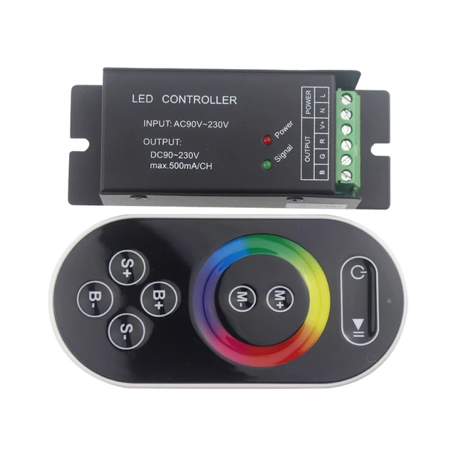 ac 90 230v led rgb controller black aluminum rf remote controller 3ac 90 230v led rgb controller black aluminum rf remote controller 3 channels remote control for led strip light free shipping